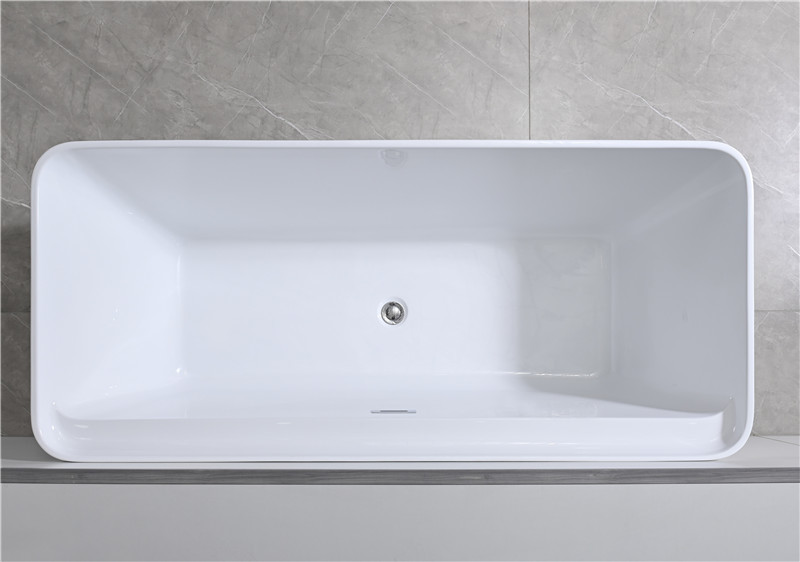 OEM White Freestanding Acrylic Bathtub Soaking 1700mm Rectangular