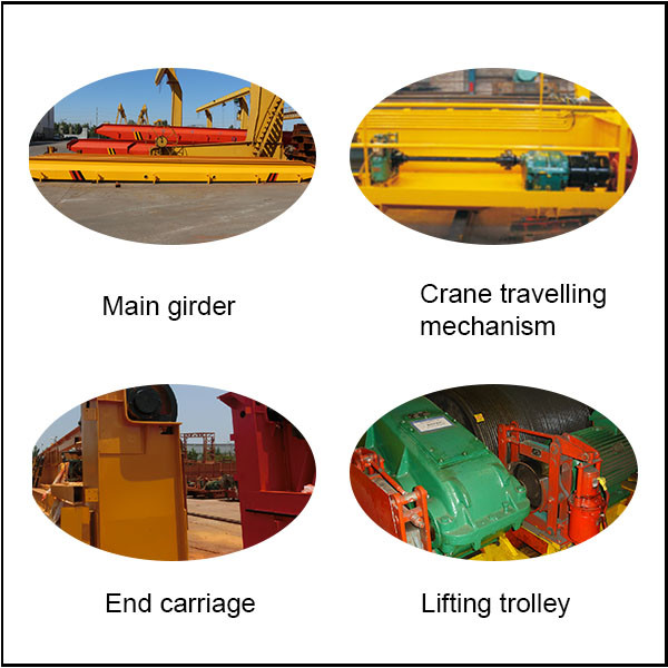 European style wireless cranes remote controls double beam overhead crane