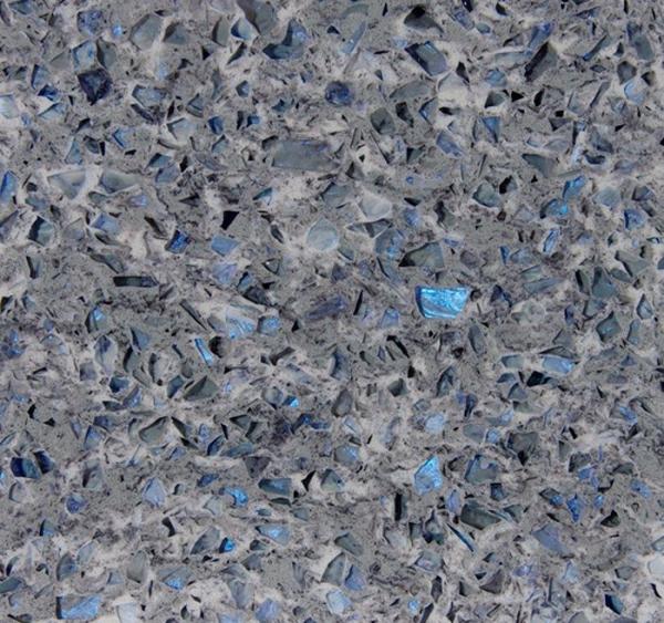 Stone Cutting Artificial Quartz Jewelry Blue Abrasion Resistance Quartz Stone
