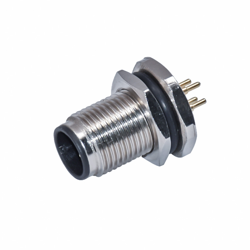 4P Circular Multipole M12 Waterproof Connectors PCB Quick Lock Type Metal Electrical Connector