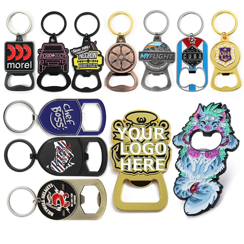 Custom Bottle Opener Key Chain Beer Wine Bottle Opener Keyrings Enamel Keychain Bottle Opener