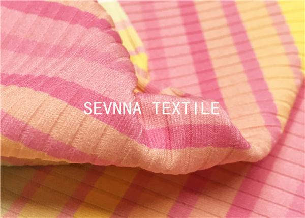 Jacquard Textured Stripes Recycled Swimwear Fabric Ink Jet Digital Print