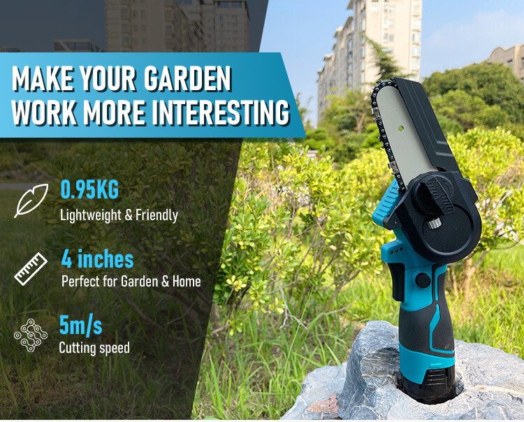 Professional Handheld 3inch Electric Chainsaw Cordless Brushless Lithium Battery