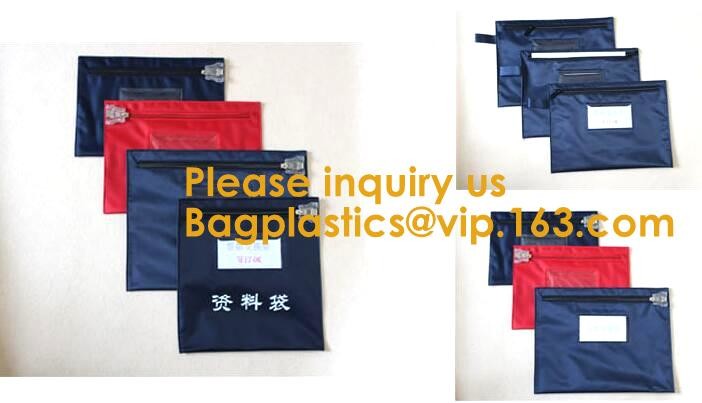 Cash Money Reusable Deposit Security Locking Factory Custom Made Bank Locking Night Deposit Bag With Lock, bagease