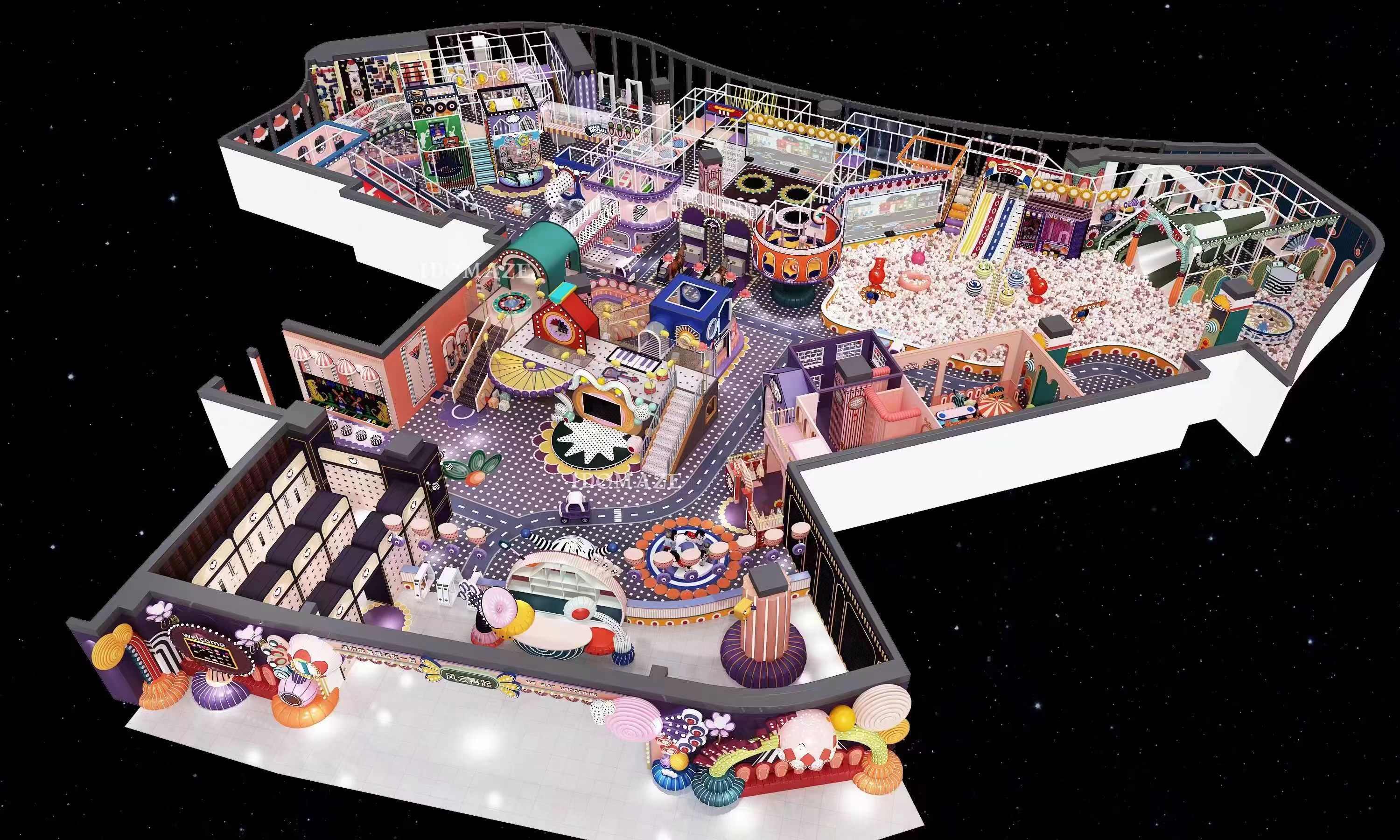 Attractive Indoor Soft Playground Equipment Naughty Castle Paradise For Game Center