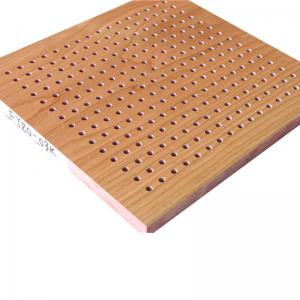 China Natural Wood Veneer Perforated Acoustic Panels Hotel Sound Proof Wall Board on sale