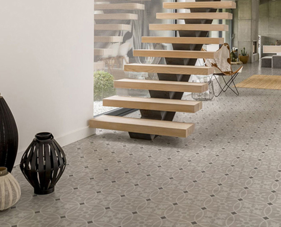 Beige Wall Tile 20x20cm Interior Ceramic Floor Tiles For Dining Room And Balcony
