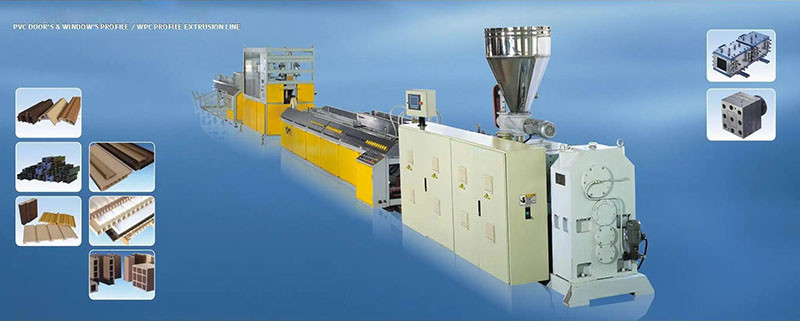 300mm Pvc Profile Extrusion Machine With Conical Double Screw Plastic Extruder