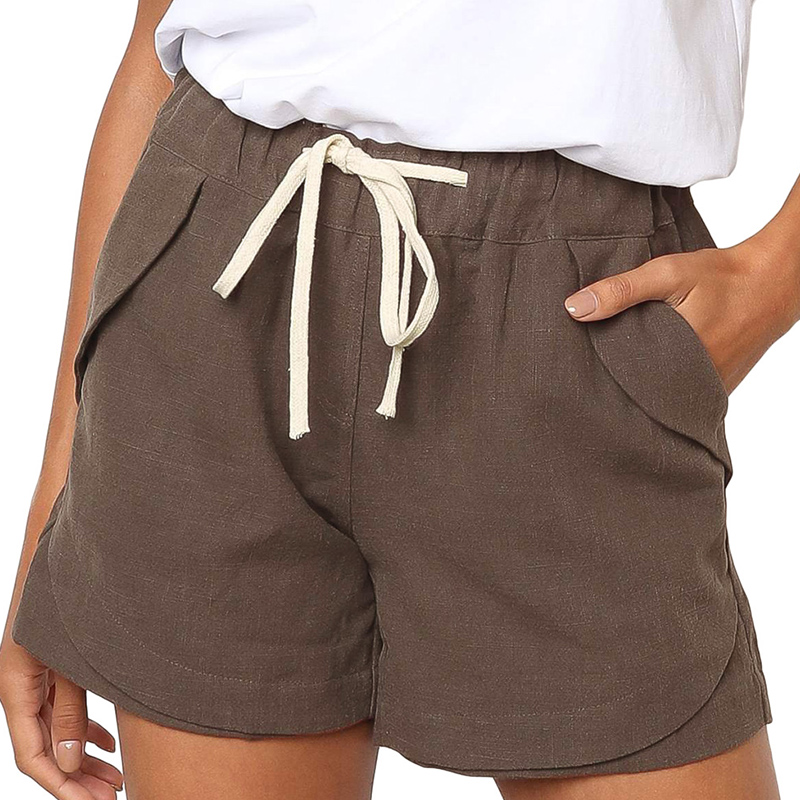 Oem Factory Manufacturer Custom Logo shorts spring new style high waist lace-up elastic sports pants
