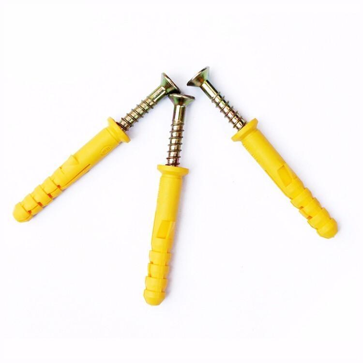 Bright Finish Plastic Nylon Expansion Screw for Wall Plug and Chipboard Screw Plug Anchor