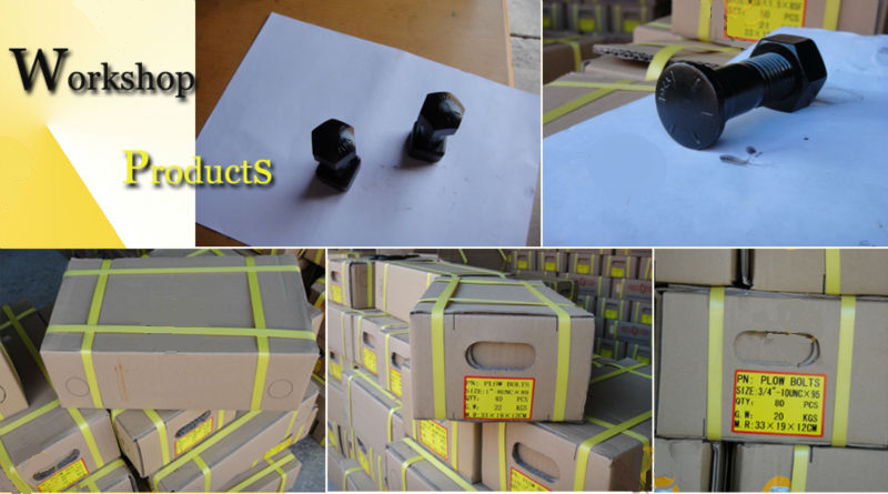 Steel Plow Bolts and Nuts Grade 12.9 PB3/4*2 for Excavator and Bulldozer and Solution