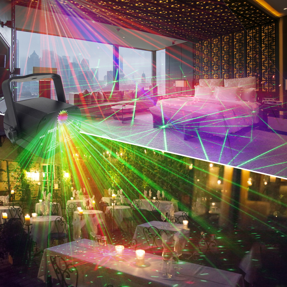 Party Disco Lights DJ Lights LED Sound Activated Remote Control RGB LED Stage Laser Light for Parties Holiday Decoration
