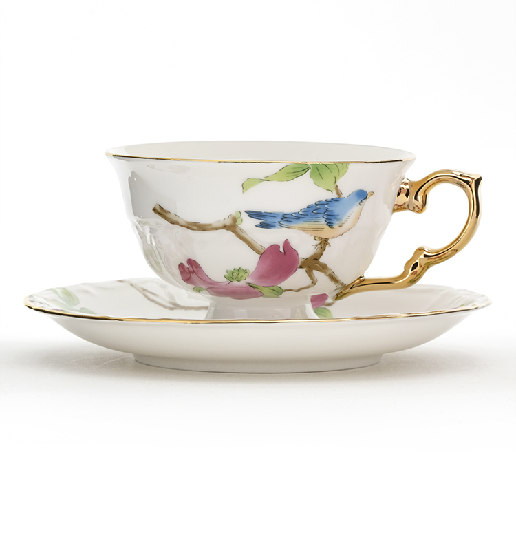 White Gold Rim Afternoon Tea Set With Cups And Saucers Porcelain Teapot And Cup Set