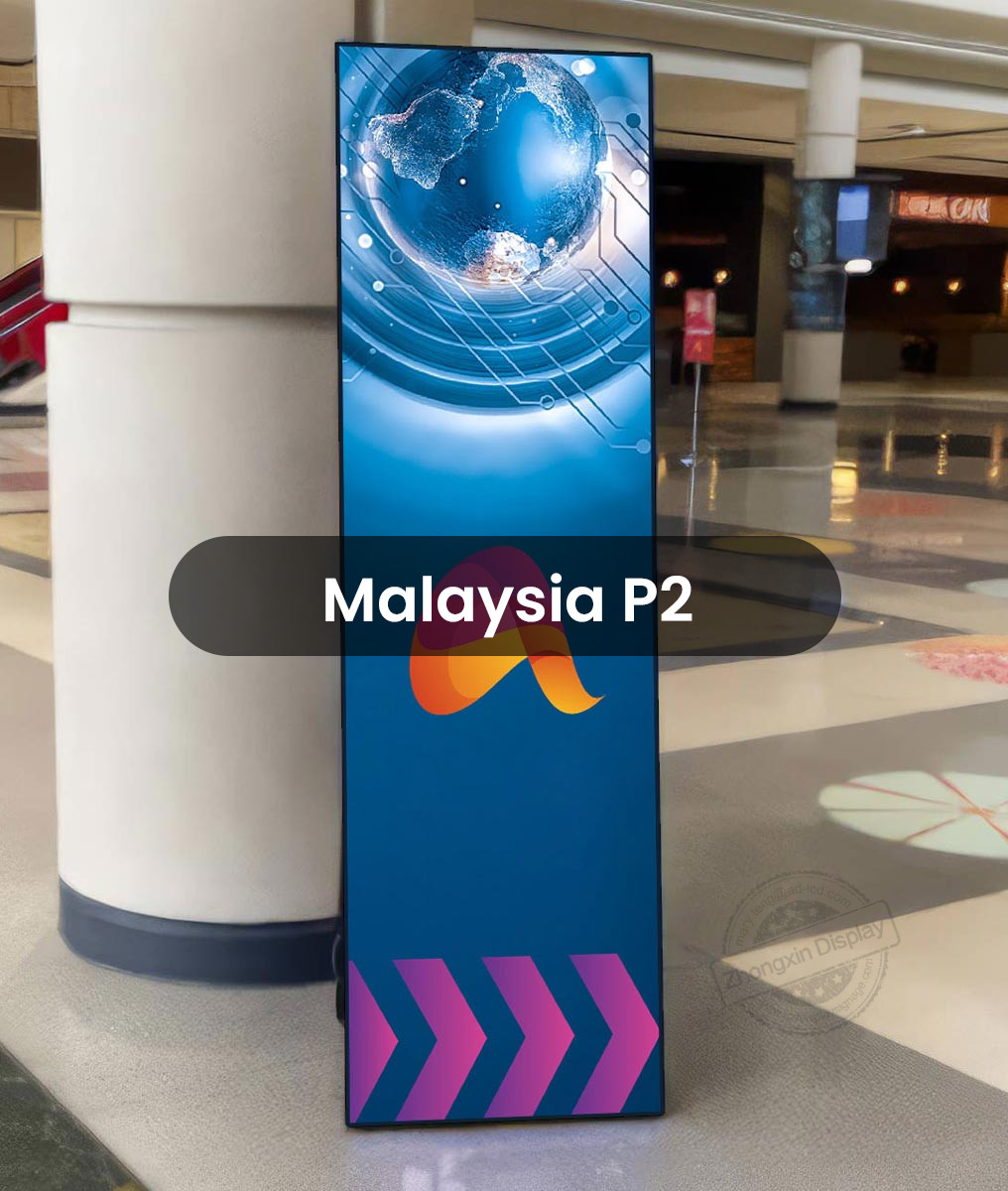 High Brightness Moveable Indoor LED Advertising Screen P1.86 P2 P2.5 P3 Remote Control Wifi 4g Led Poster Digital Display Screen