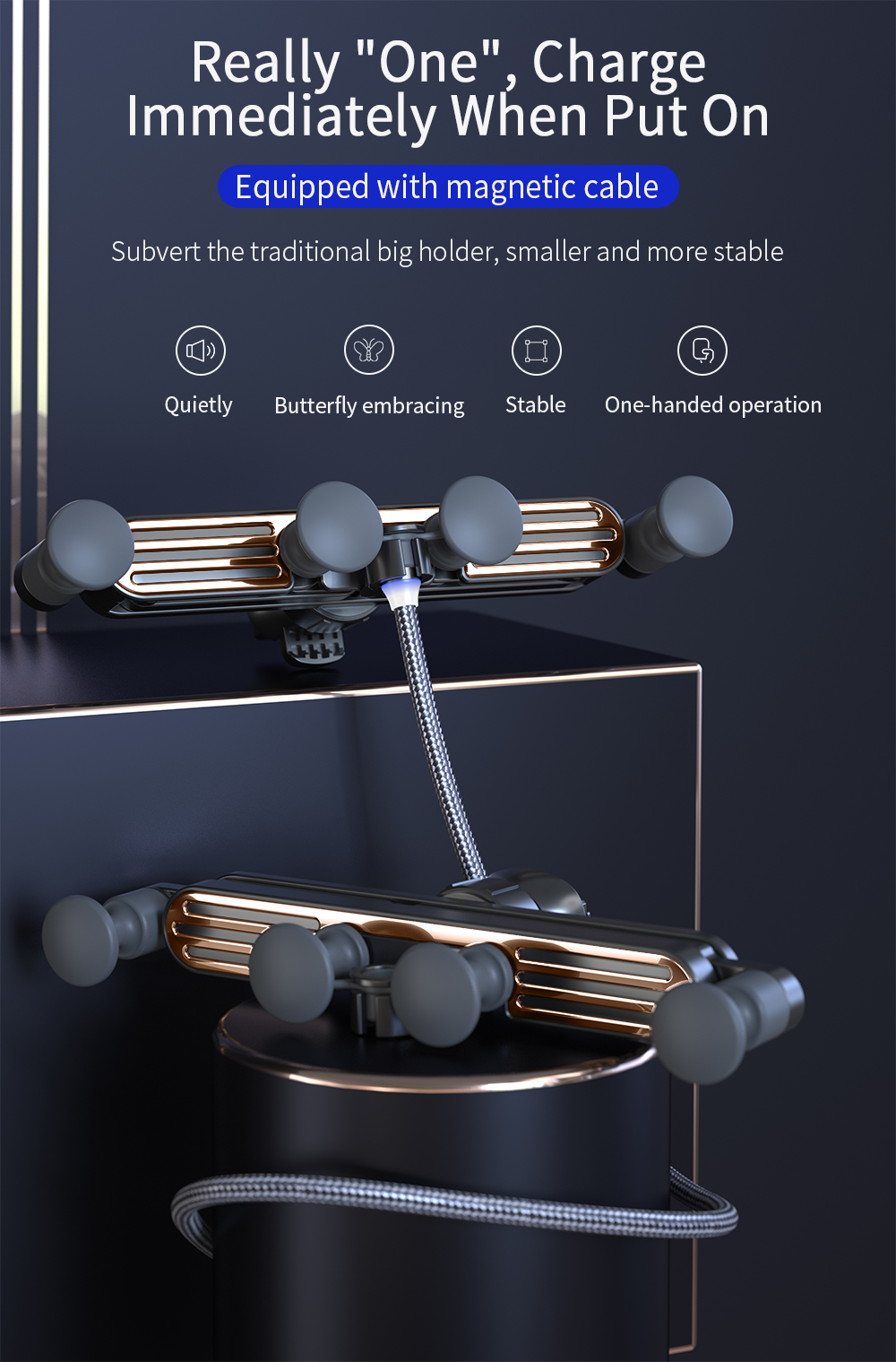 Essager 360 Rotation Gravity Mobile Stand for Car Easy Operation Stable Car Stand