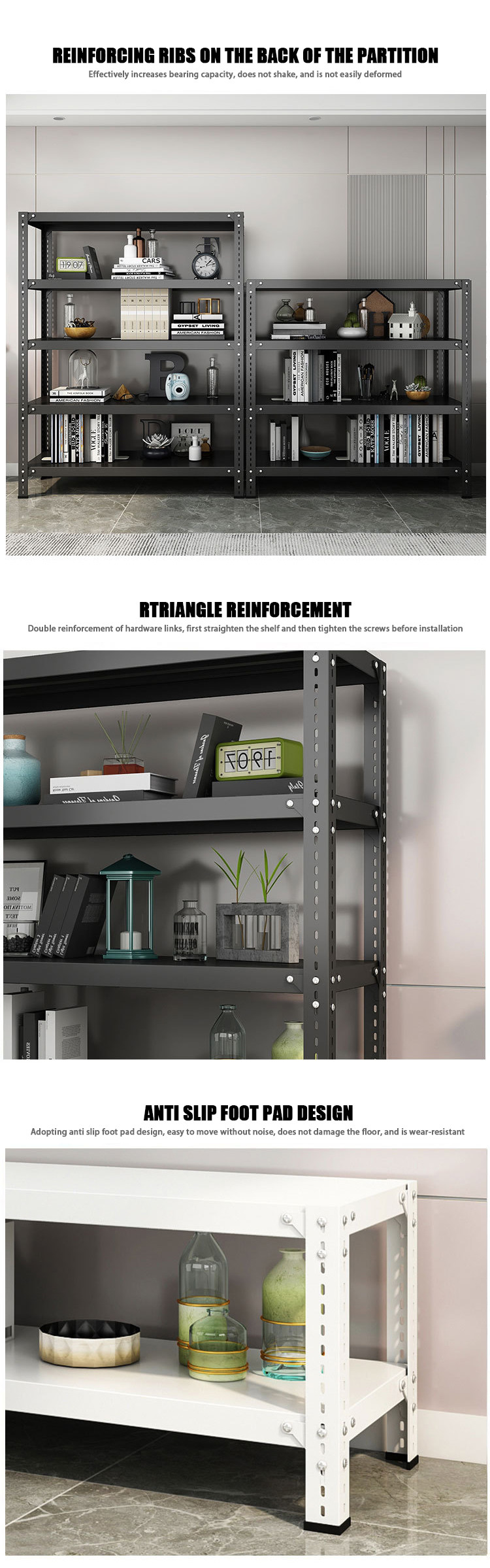Heavy Duty Boltless Racking Shelves Durable Epoxy Powder Coat Finish Garage Storage Stacking Rack