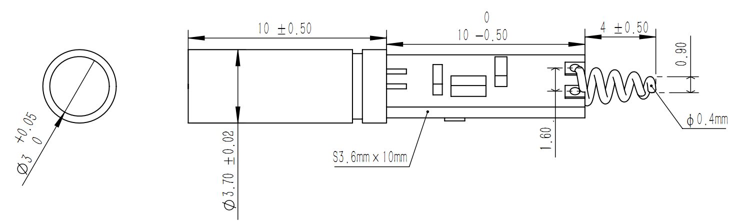 3mW Output Power and 20mm Beam Size at 10m Green Gun Sight Laser Module for High Stability