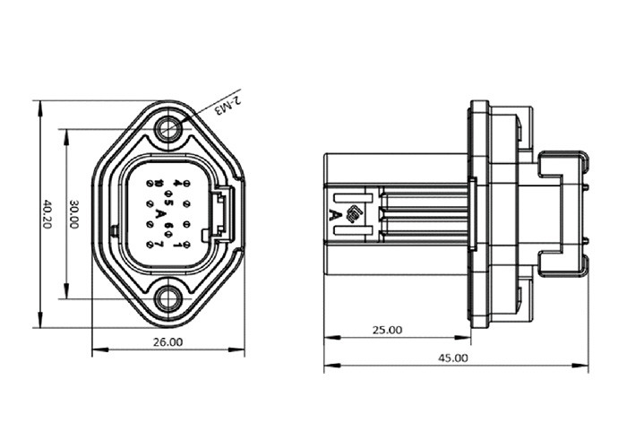 OEM Signal Transmission Electrical 10 Pin Waterproof Connector 1000VDC for Battery Pack