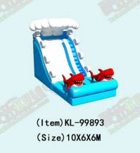 Clown Inflatable Slide With Elephant Theme For Children Fun Park