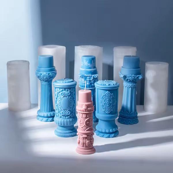 3D Roman Silicone Column Candle Mold European Simple Home Furnishing Aromatherap