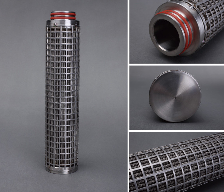 Silver 10 Inch 85% Plicate Wire Mesh Water Filter , Perforated Metal Cylinder