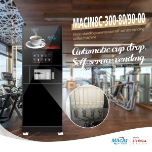 Touch Screen Instant Coffee Vending Machine with 4 Mixers and 3.8L*8 Instant