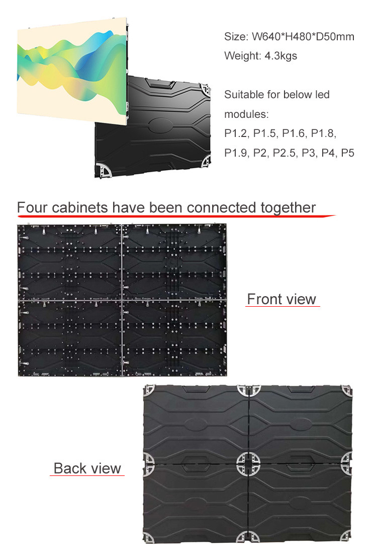Front Access Ultra Thin 640*480mm Portable P2 HD LED Display