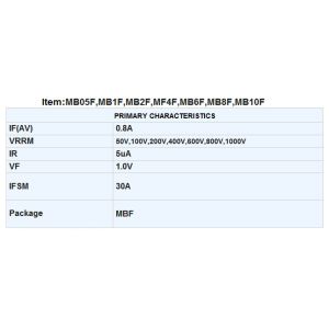 0.8A 1000V MBF MB1F~MB10F Bridge Rectifier for LED Lighting