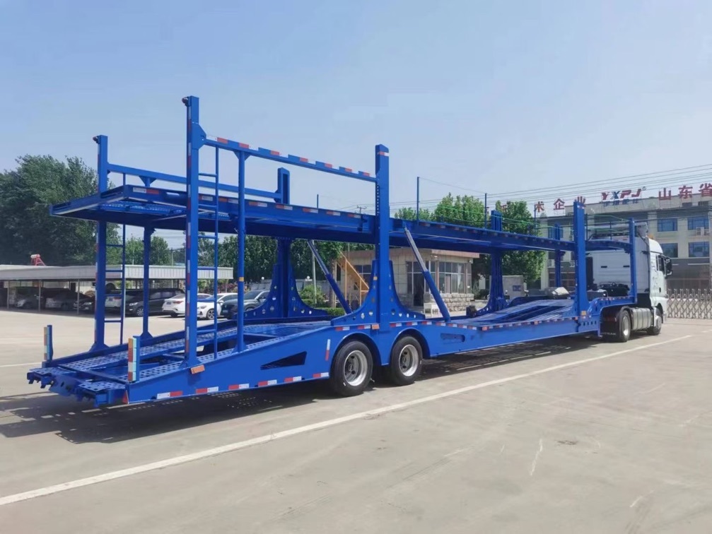 CIMC Heavy Duty 3 Axles Car Transport Semi Truck Trailer Car Carrier Trailer FUHUA Axles Steel 35000 Kg 10R22.5