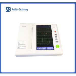  7&quot; Portable 12 Lead ECG Machine With Suction Cups Touch Screen Manufactures