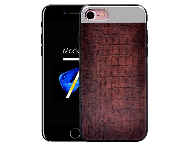 TPU PC PU leather metal 4 in 1 Upscale business luxury crocodile leather pattern phone case cover for iPhoneX 8 7 6Splus