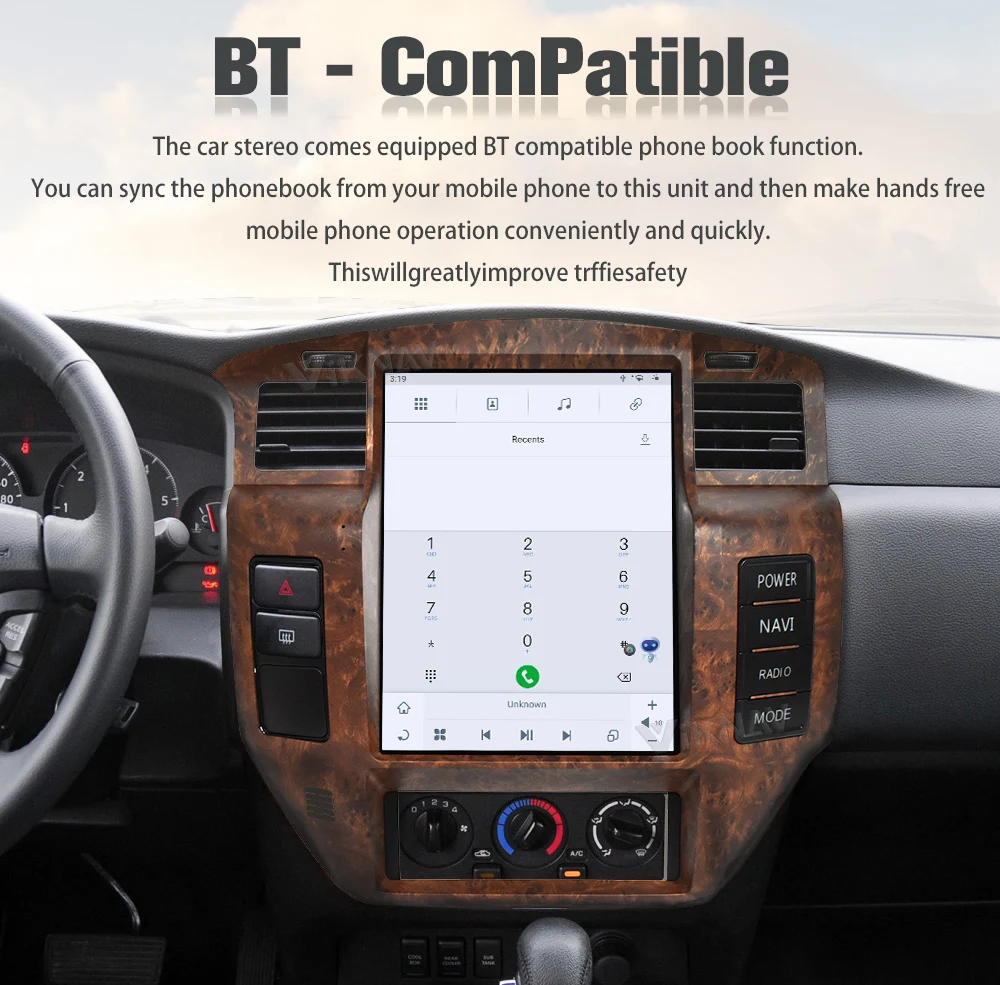 Aftermarket Touchscreen Y61 Nissan Patrol Head Unit 2004-2019 GPS For Car