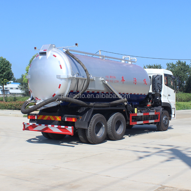 15000L 6x4 Heavy Duty Sewage Suction Truck 85km/H Max Speed Dongfeng