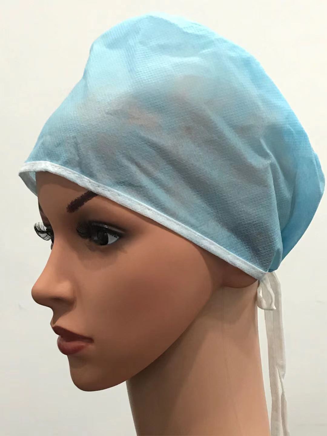 S&J Disposable non woven SMS medical bouffant doctor cap elastic disposable cheap surgical caps