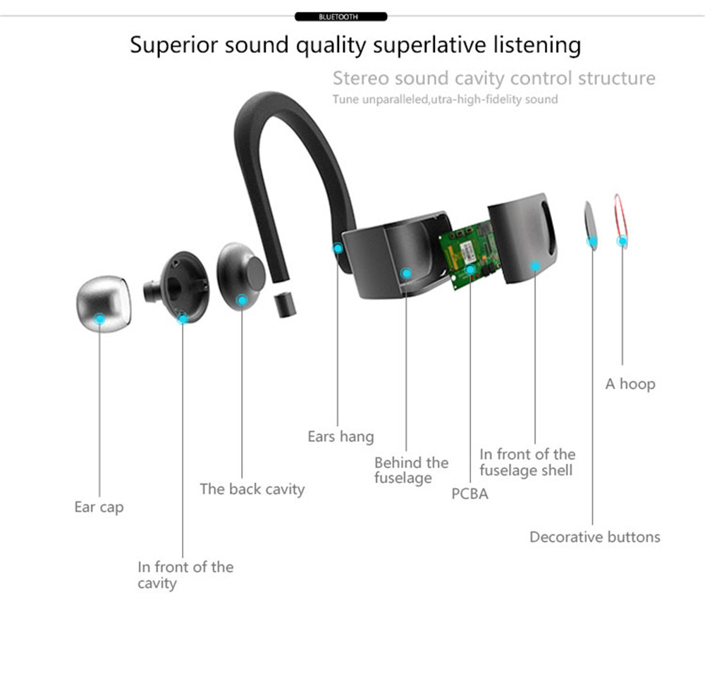 bluetooth earphone headset hot sale u8 earphone good music quality haozhida digital tech u8 earphone
