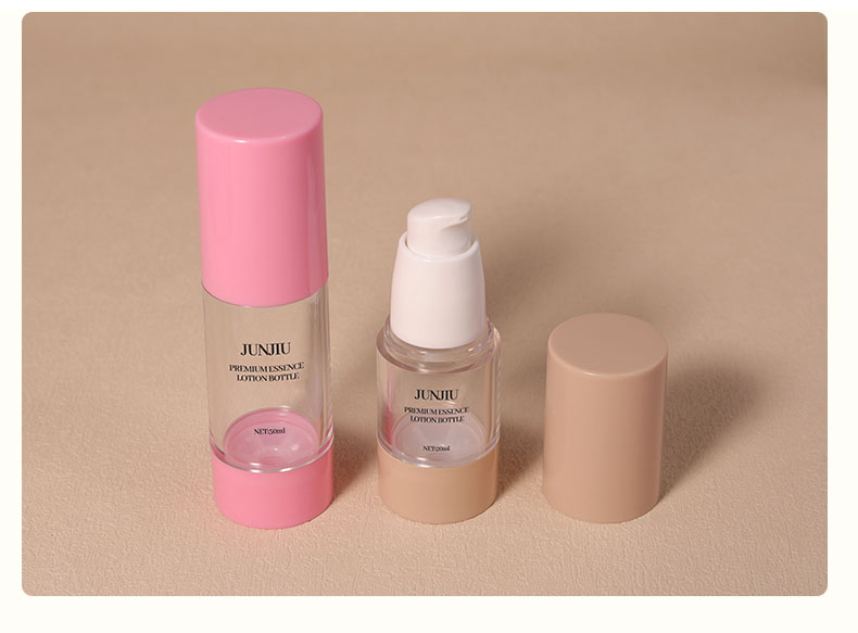 50ml Cosmetic Airless Pump Bottle Round Shape Dual Chamber Airless Bottle For Facial Cream Serum
