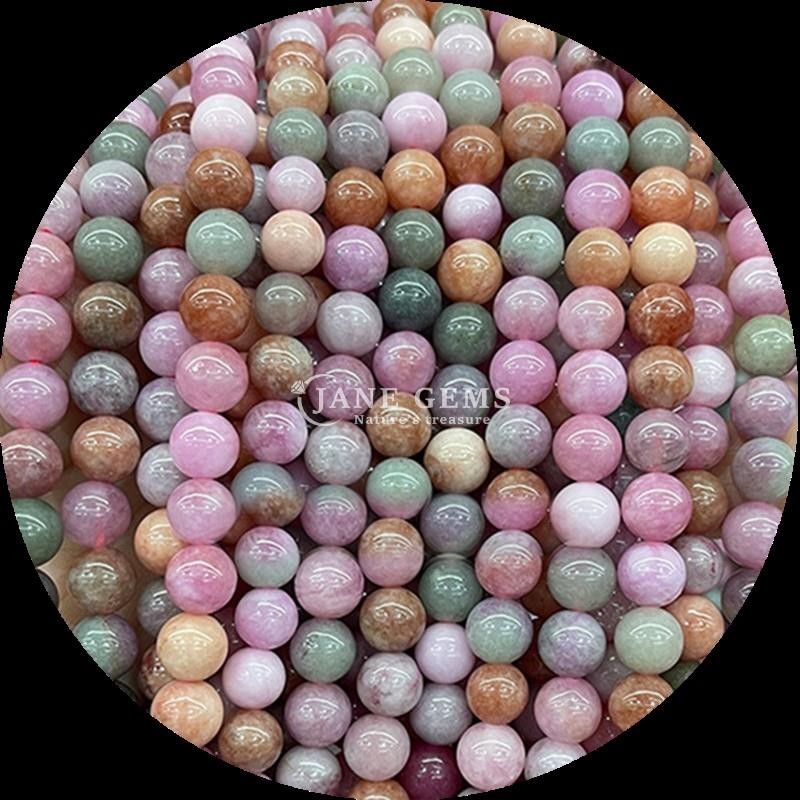 Natural Gemstone Beads in Multi-color Various Round Chalcedony Loose Bead Strands Perfect for Jewelry Designers