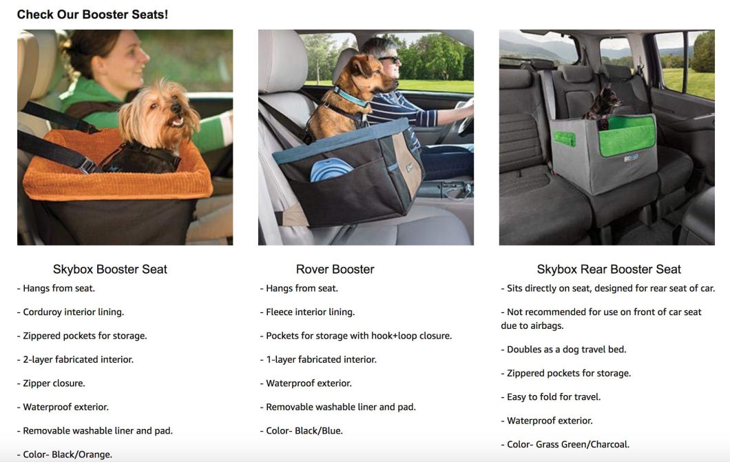 Kurgo Dog/Cat Booster Seat Carrier with Pockets