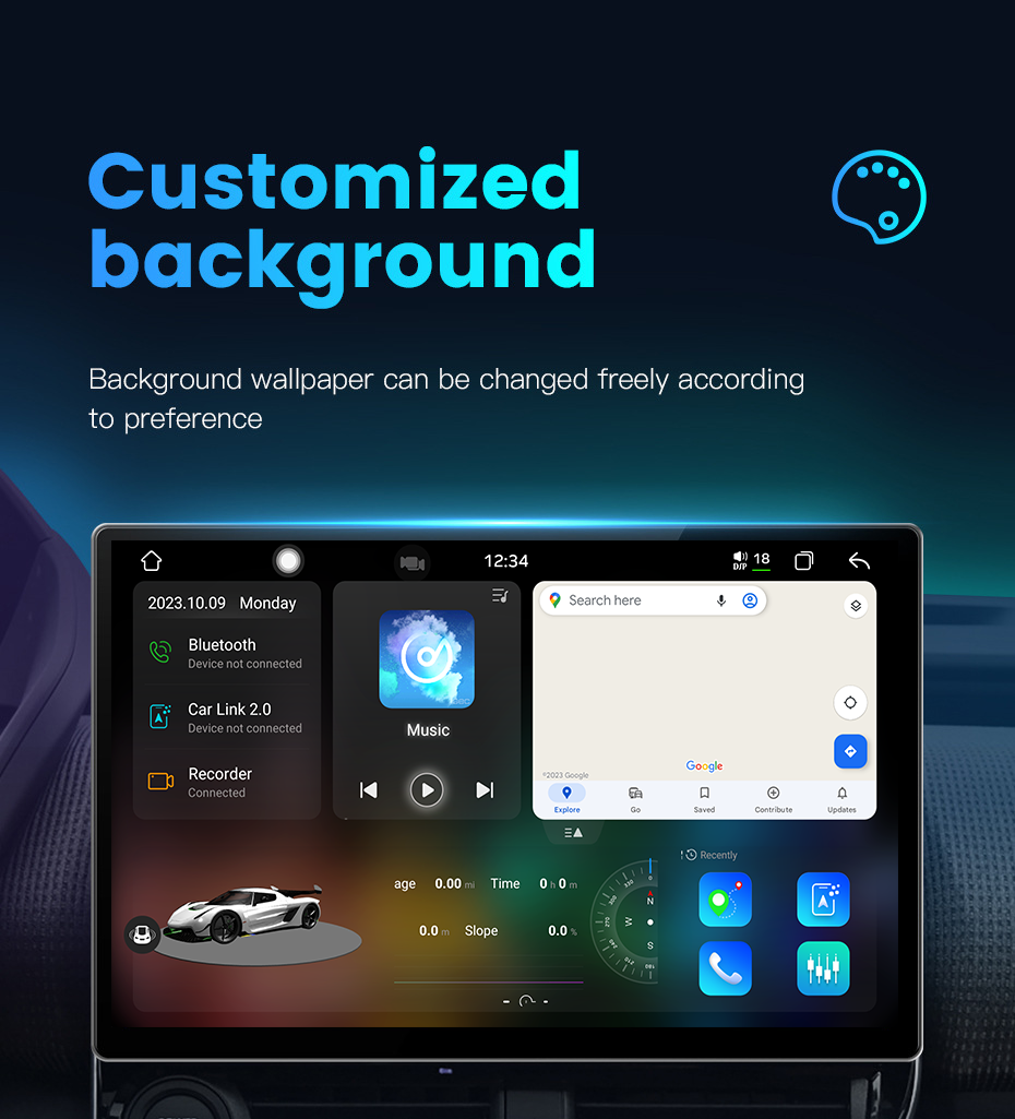 8 256g 5G Wifi DSP Stereo Audio 2 Din Android Car Radio Full fit screen GPS Built-in