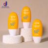 Buy cheap Flat Round Squeeze Bottle 50ml Sunscreen Container Cosmetic With PE Collar And from wholesalers