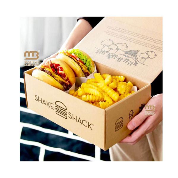 Fast food grade packaging burger box customized French fries and fried chicken