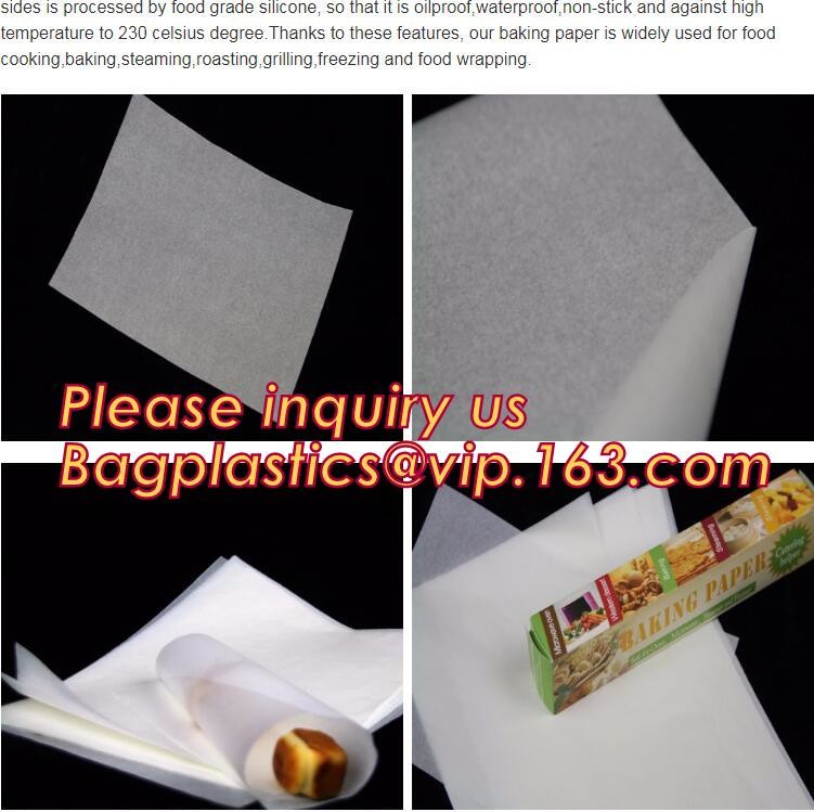 Bleached with Unbleached Greaseproof Paper for food wrapping,Environmental friendly and green greaseproof food packaging