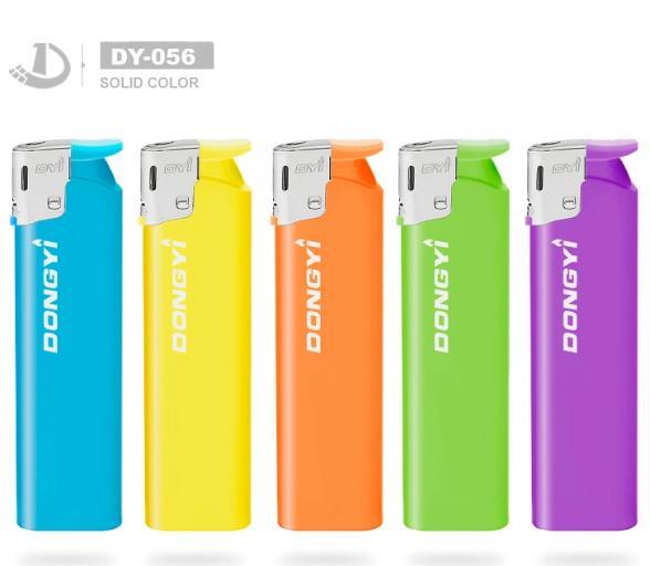 Dy-055 Stylish Cheap Refillable Plastic Electronic Gas Lighter with ISO9994