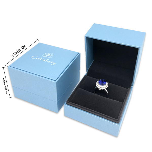 Light Blue Bracelet Necklace Ring Velvet Jewelry Box
