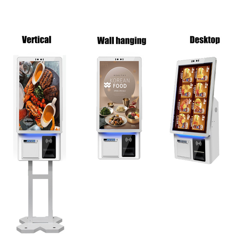 21.5 Inch Self Service Terminal Ticket Printing Restaurant Kiosk System