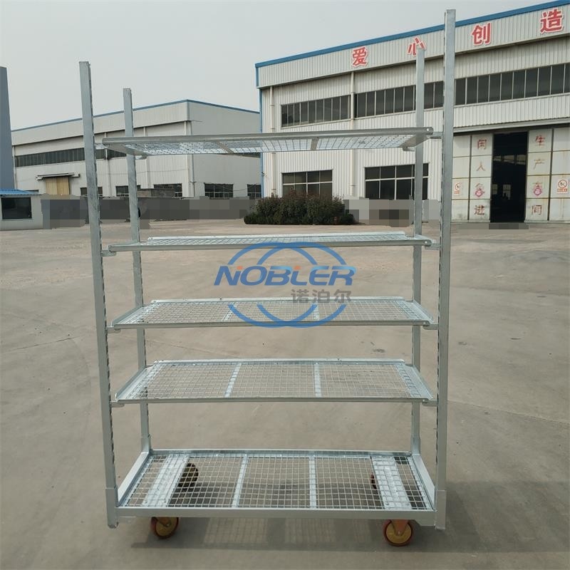 Rubber Wheel Dutch Flower Trolley Push And Pull Type Plywood Material Folding
