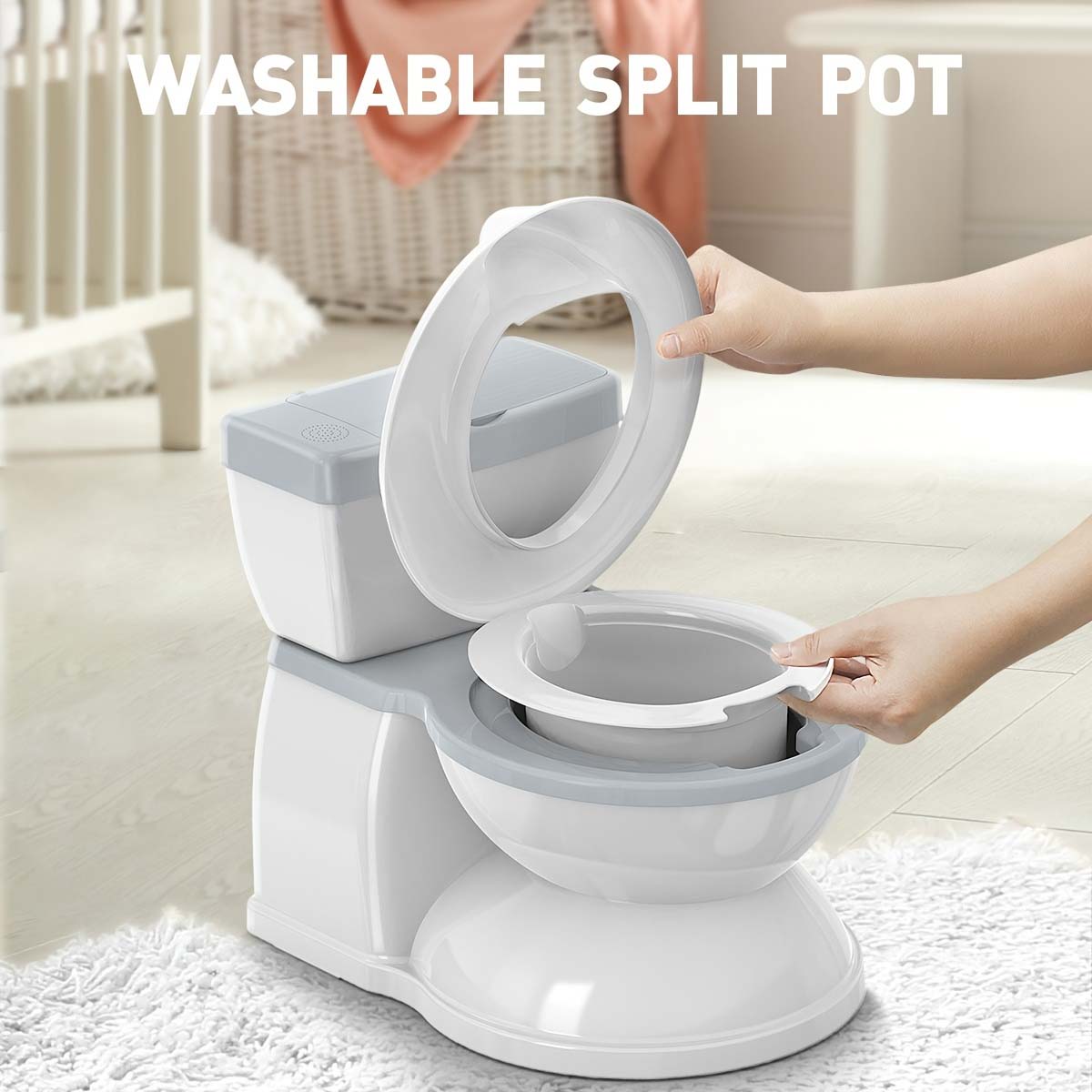 Eco Friendly Plastic Kids Potty Training Toilet Blue Pink White Customized Logo Wholesale