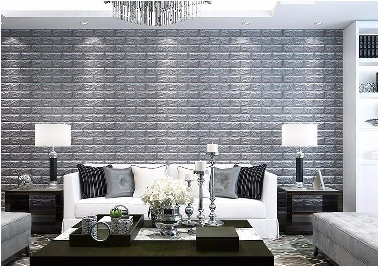 Hotel Wall Coating Environmental PE Foam 3d Wall Brick Sticker for Eco-friendly