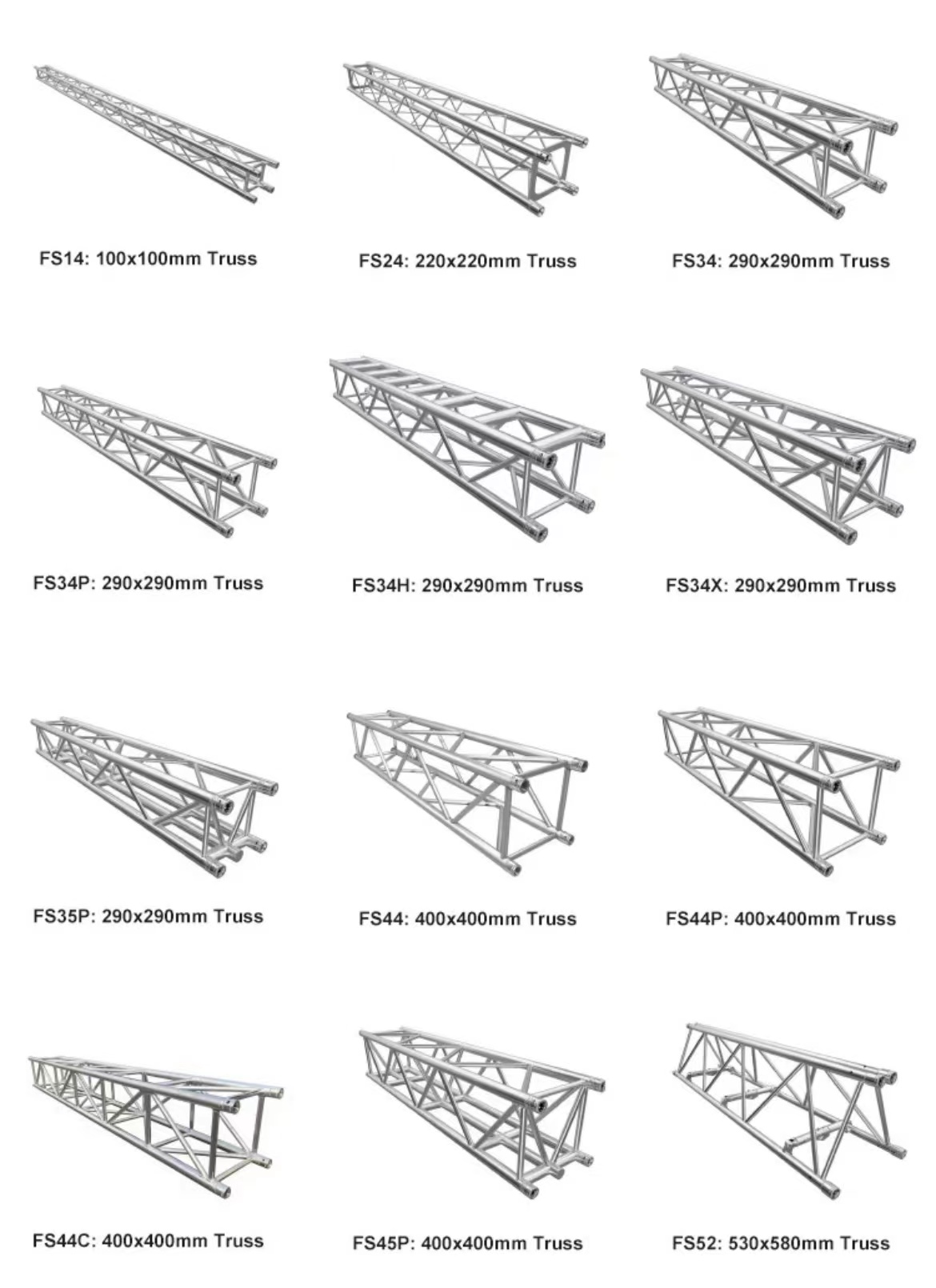 Silver Aluminum Truss Stand Custom Sizes Square Pattern DJ Lighting Truss