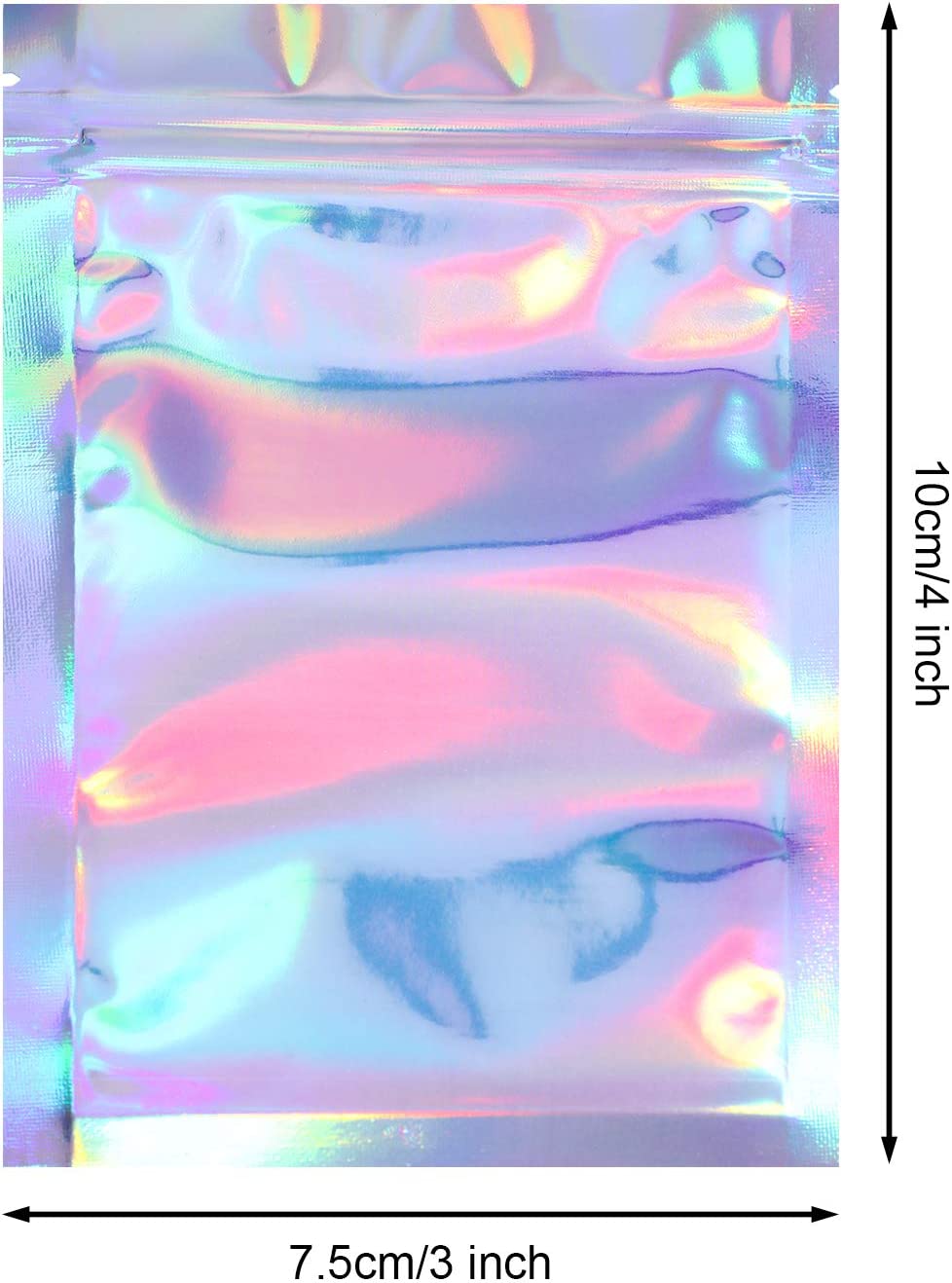 Gift Cosmetic Packaging Bag Smell Proof Holographic Clear Cosmetic Brush Pen Mylar